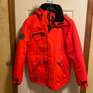 NWOT NOIZE RED FAUX FUR TRIM WINTER COAT